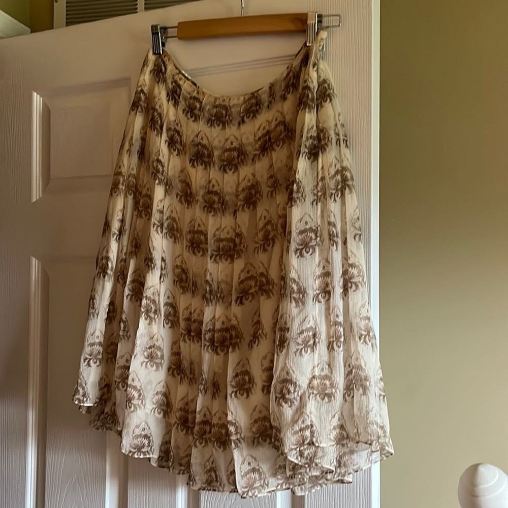 David Meister silk pleated skirt